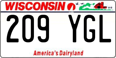 WI license plate 209YGL
