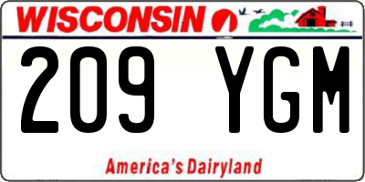 WI license plate 209YGM