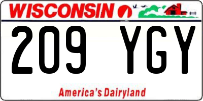 WI license plate 209YGY