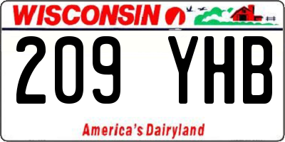 WI license plate 209YHB