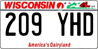 WI license plate 209YHD