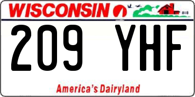 WI license plate 209YHF