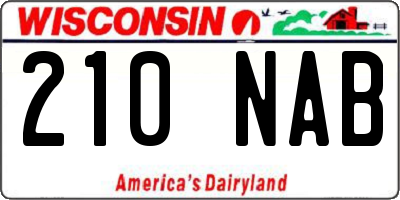 WI license plate 210NAB