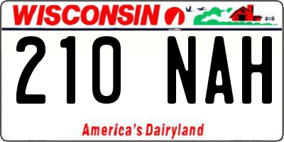 WI license plate 210NAH