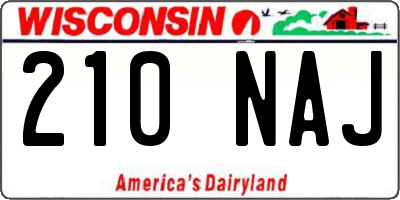 WI license plate 210NAJ