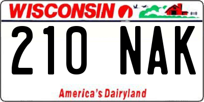 WI license plate 210NAK