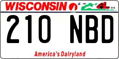 WI license plate 210NBD