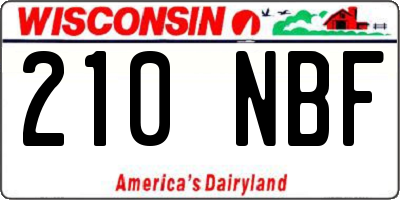 WI license plate 210NBF