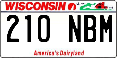 WI license plate 210NBM