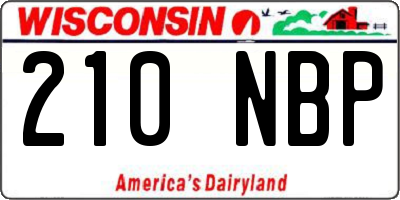 WI license plate 210NBP