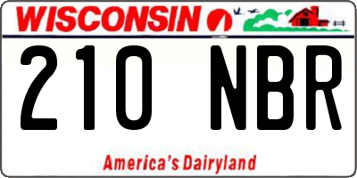 WI license plate 210NBR