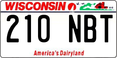WI license plate 210NBT