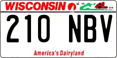 WI license plate 210NBV