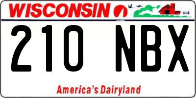 WI license plate 210NBX
