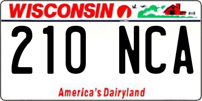 WI license plate 210NCA