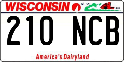 WI license plate 210NCB
