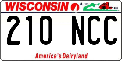 WI license plate 210NCC
