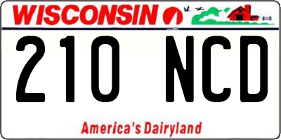 WI license plate 210NCD