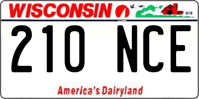 WI license plate 210NCE