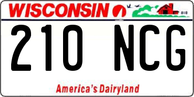 WI license plate 210NCG