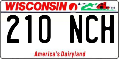 WI license plate 210NCH