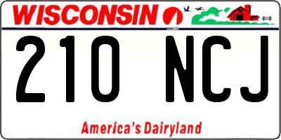 WI license plate 210NCJ