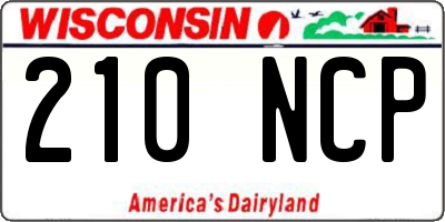 WI license plate 210NCP