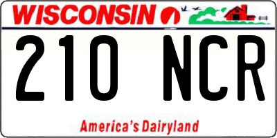 WI license plate 210NCR