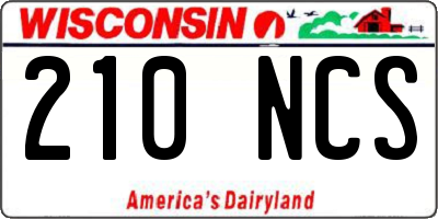 WI license plate 210NCS