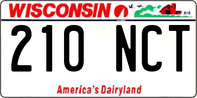 WI license plate 210NCT