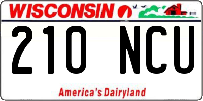 WI license plate 210NCU