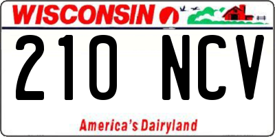 WI license plate 210NCV