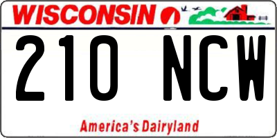 WI license plate 210NCW