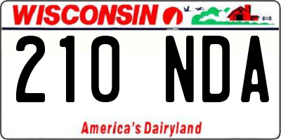 WI license plate 210NDA