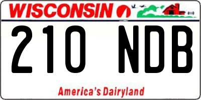 WI license plate 210NDB