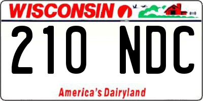 WI license plate 210NDC