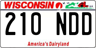 WI license plate 210NDD
