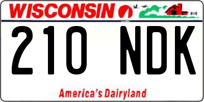 WI license plate 210NDK