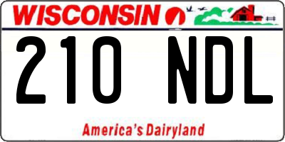 WI license plate 210NDL