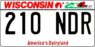 WI license plate 210NDR