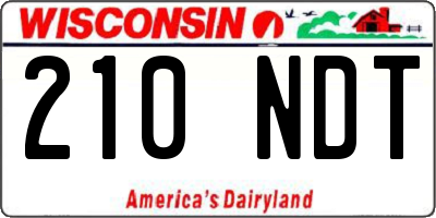 WI license plate 210NDT