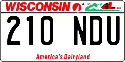 WI license plate 210NDU