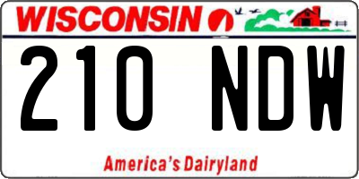 WI license plate 210NDW