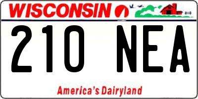 WI license plate 210NEA