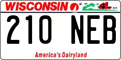 WI license plate 210NEB