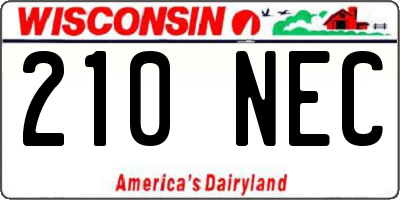 WI license plate 210NEC
