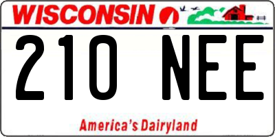WI license plate 210NEE