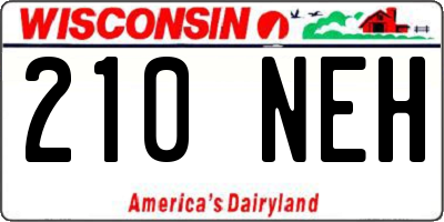 WI license plate 210NEH