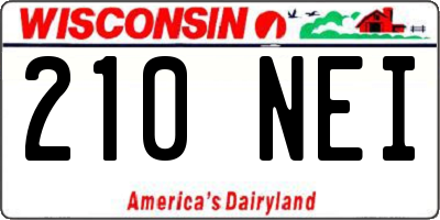 WI license plate 210NEI