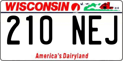 WI license plate 210NEJ